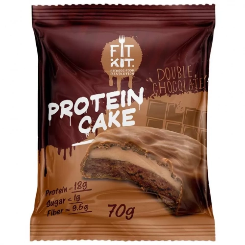 Протеиновое печенье с суфле Fit Kit Protein Cake, Двойной шоколад
