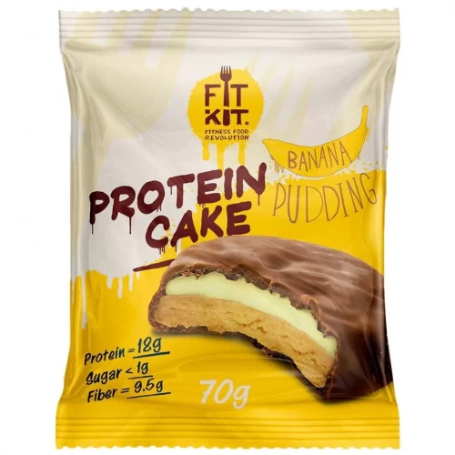 Протеиновое печенье с суфле Fit Kit Protein Cake, Банановый пудинг